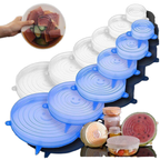 LeakGuard stretch lids stretching to seal bowls and containers of different sizes