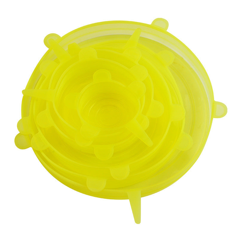 LeakGuard yellow silicone stretch lid