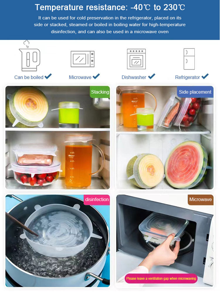 LeakGuard stretch lids temperature resistance -40C to 230C freezer microwave dishwasher safe