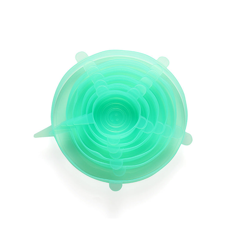 LeakGuard green silicone stretch lid