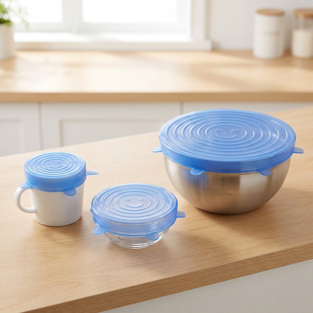 LeakGuard size range - smallest lid on a coffee mug to largest on a mixing bowl